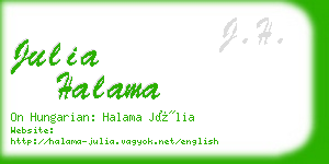 julia halama business card
